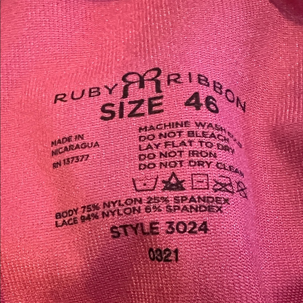 Ruby Ribbon Fuchsia Lace Cami - Picture 2 of 2